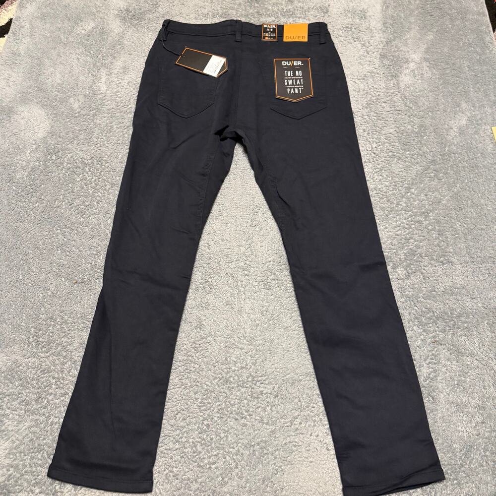DUER DU/ER Pants Mens 34 x30 Navy N2X Slim Fit Technical Stretch No Sweat